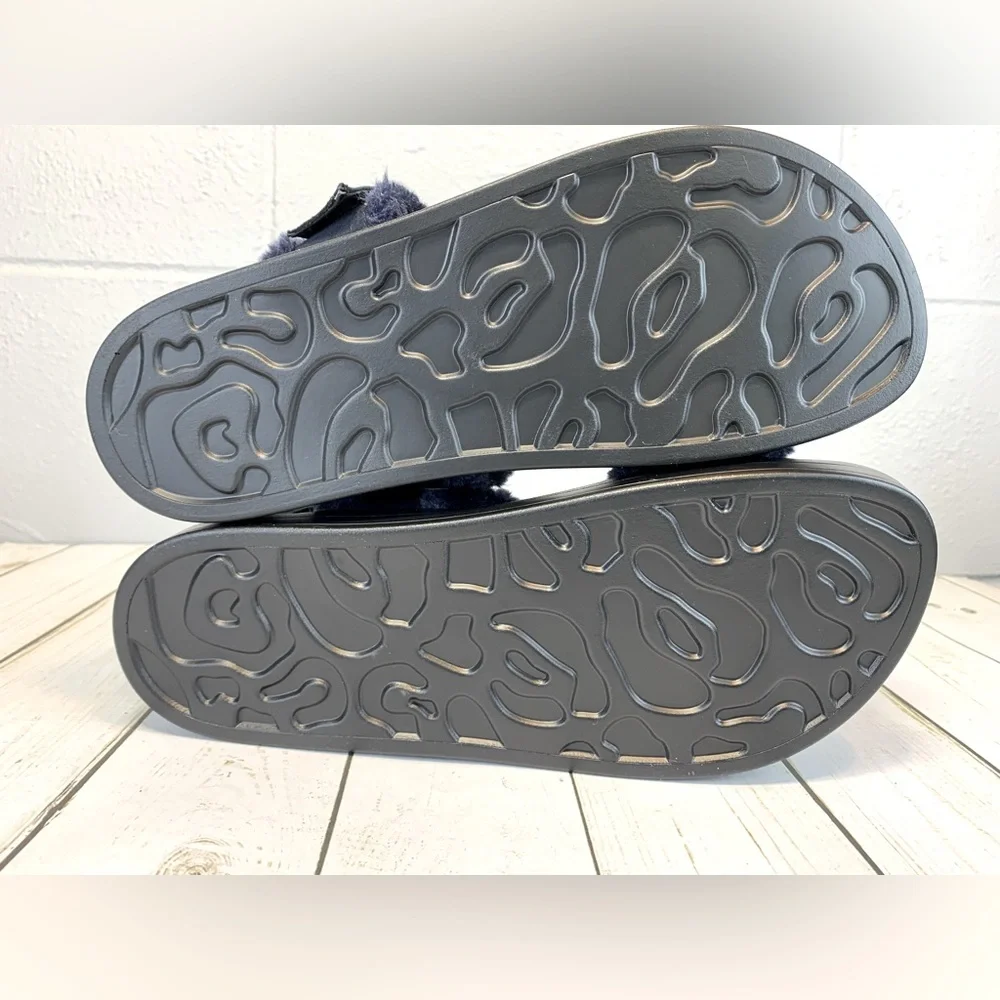 Aerosoles Lada Faux Shealing Comfort Slingback Strappy Sandal Blue Women's 9.5